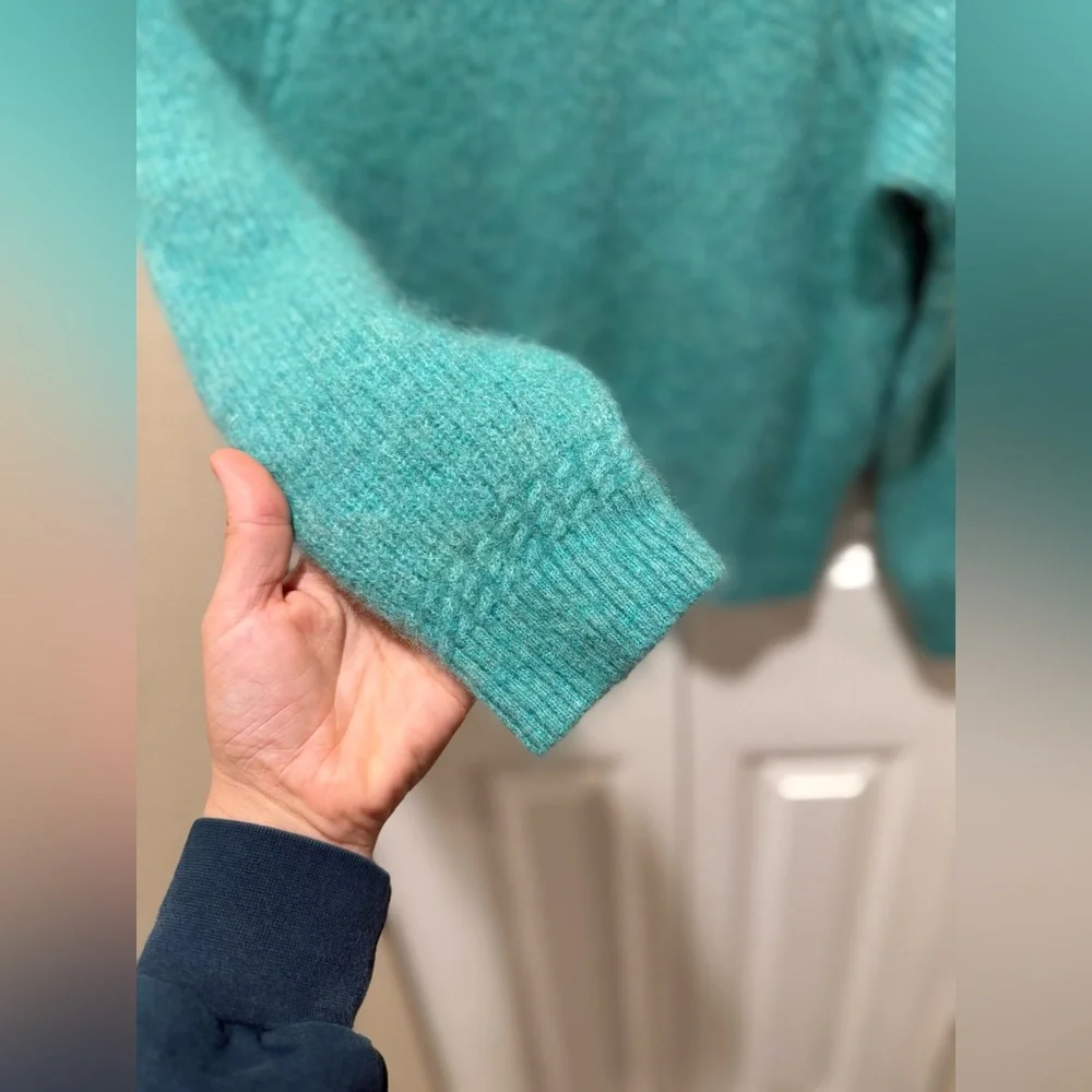 Sezane Otto Jumper Baby Alpaca Blend Green , size M - Picture 5 of 10